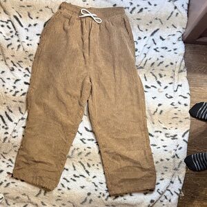 Aelfric Eden Wide-Leg Corduroy Pants in Camel Brown